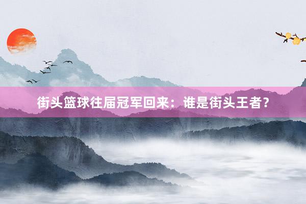 街头篮球往届冠军回来：谁是街头王者？